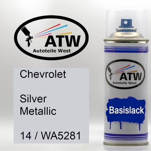 Chevrolet, Silver Metallic, 14 / WA5281: 400ml Sprühdose, von ATW Autoteile West.